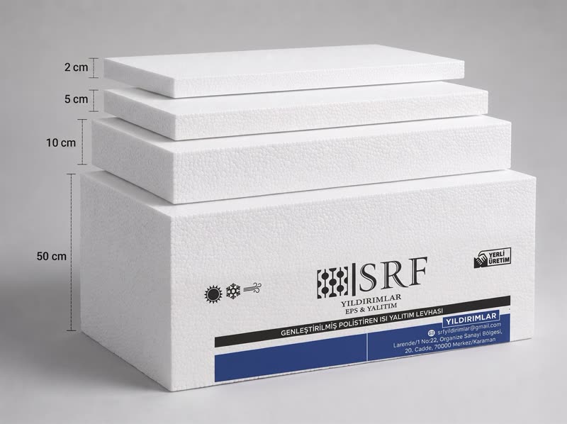 SRF Yıldırımlar EPS asmolen dolgu bloğu ve levhalar — 2, 5, 10 ve 50 cm